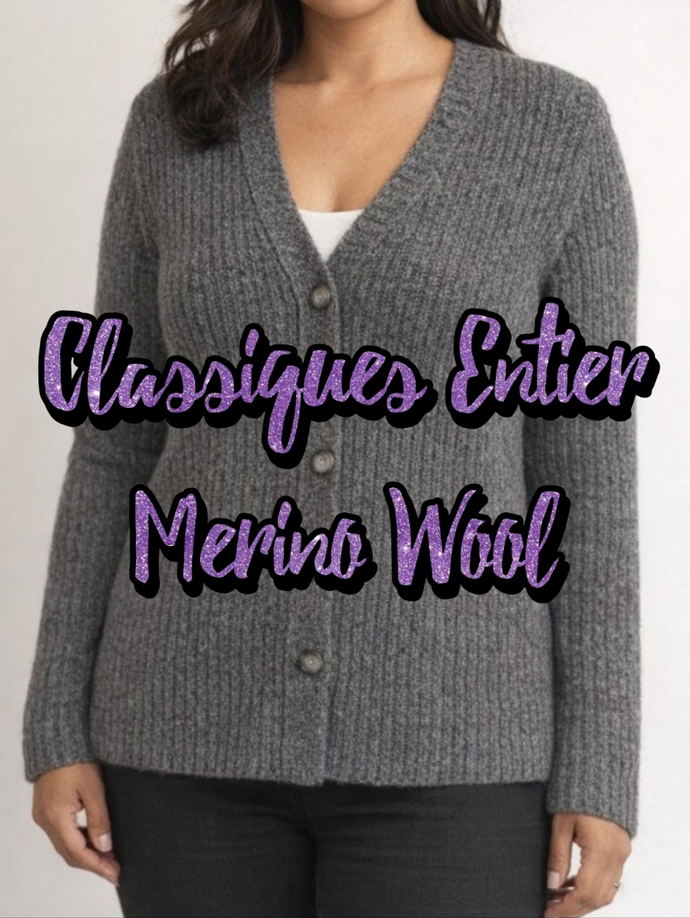 Classiques Entier Women's Size M Cardigan Merino Wool Sweater